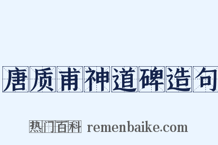 唐质甫神道碑造句是什么意思的图片